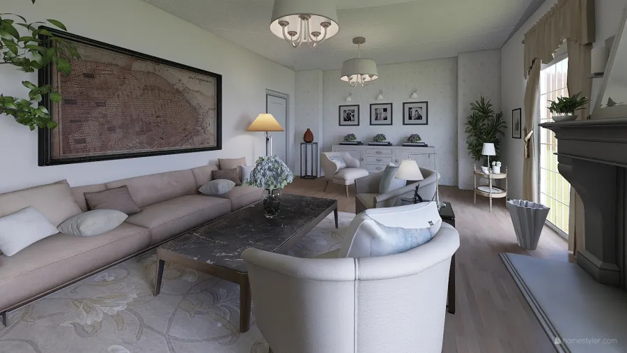 Living Room Remake 3d design renderings