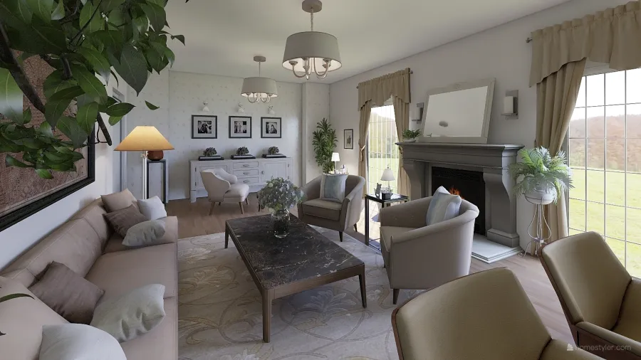 Living Room Remake 3d design renderings