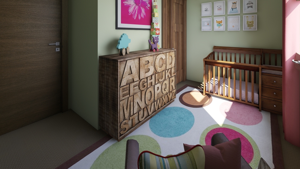 Bedroom 2/Nursery 3d design renderings