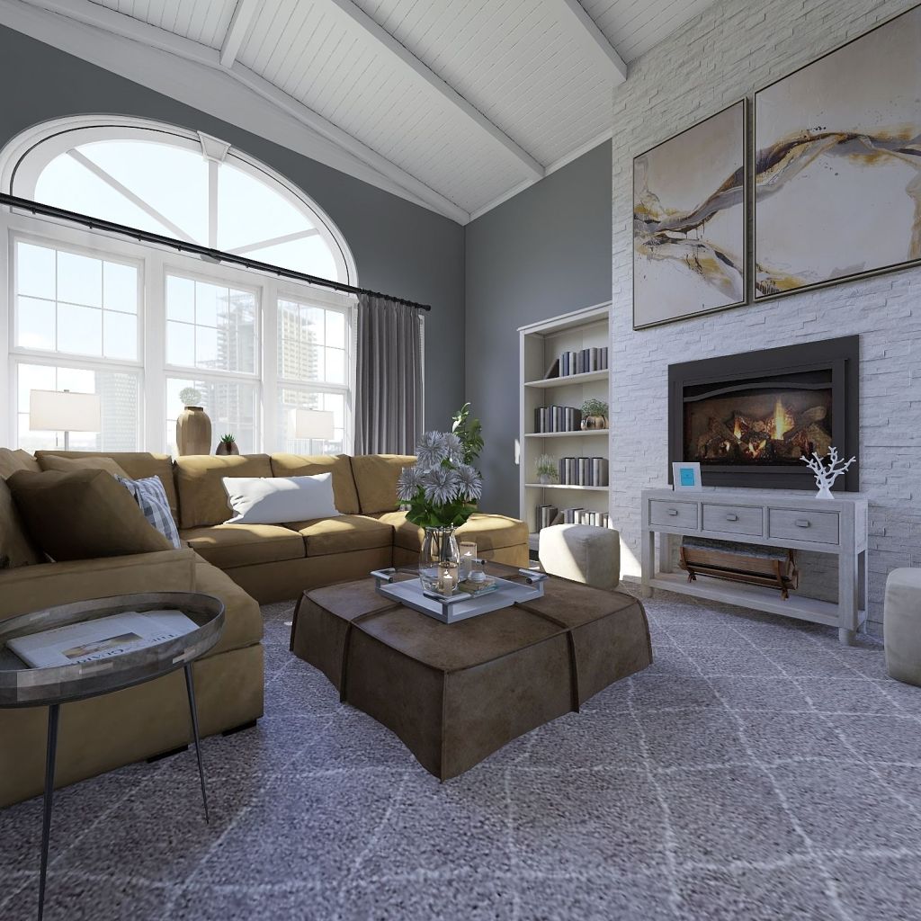 Family Living Room 3d design renderings
