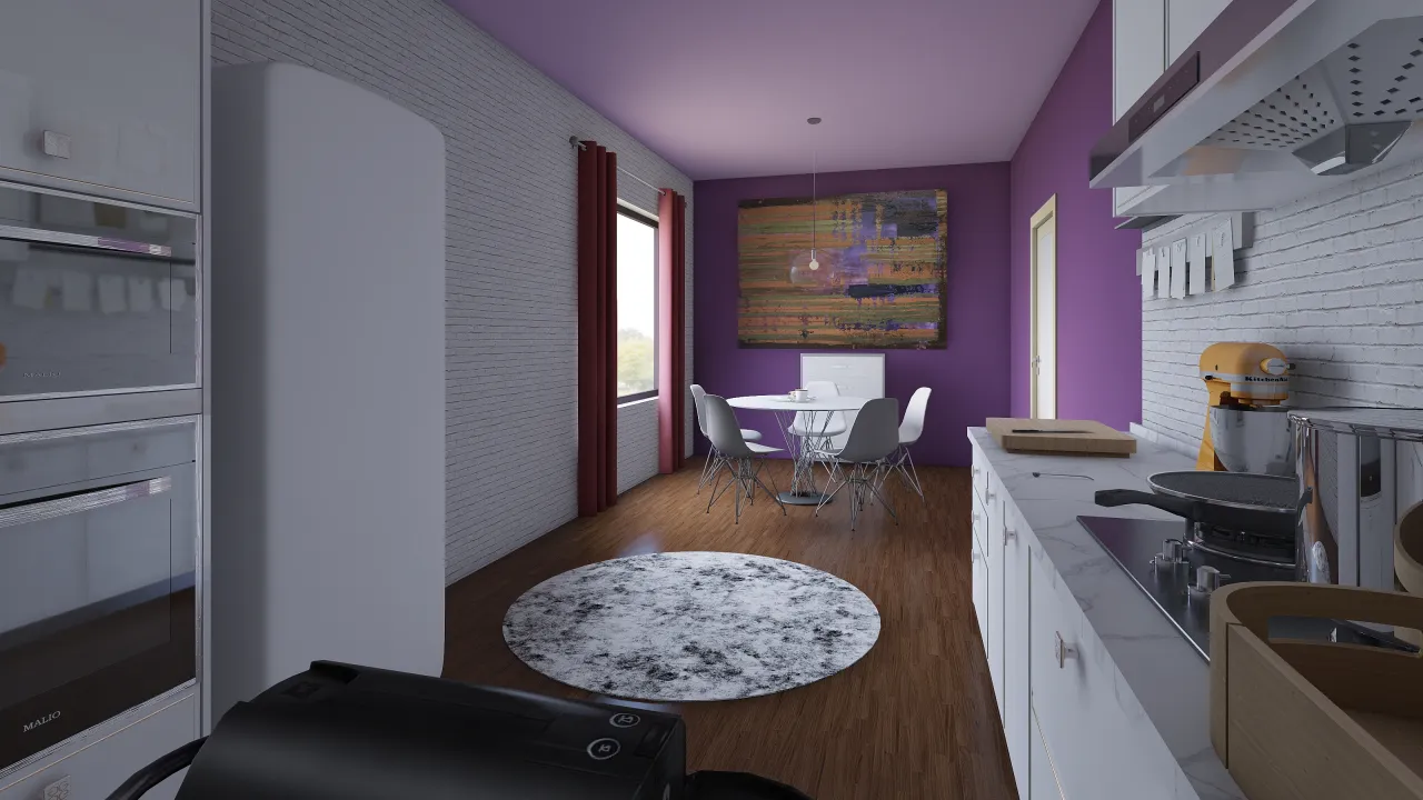 kichen + dining room 3d design renderings