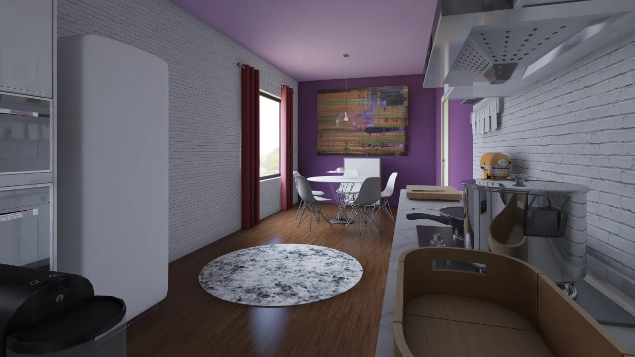 kichen + dining room 3d design renderings