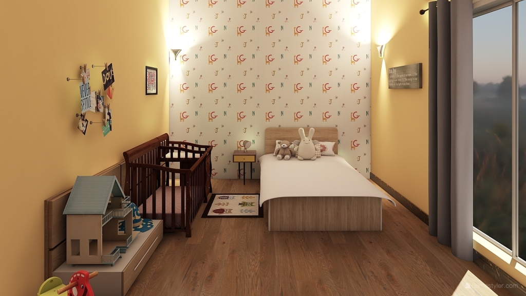 Baby bedroom 3d design renderings