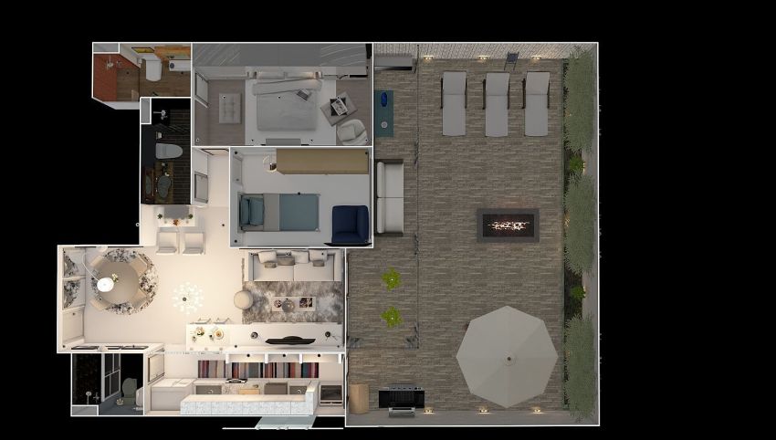 Floor plan of the apartment - Garden - Botafogo - Brazil 3d design picture 128.02