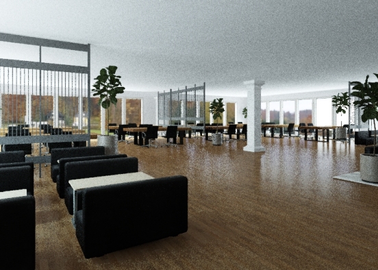 Modern Office Open Space Concept - 2 Design Rendering