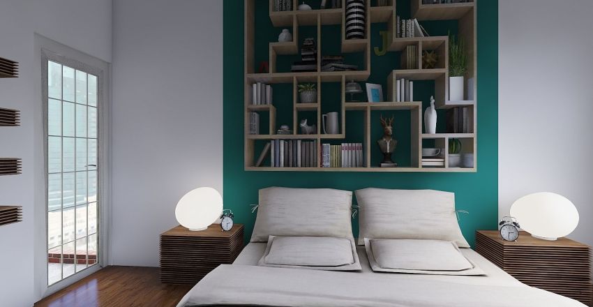 Mid century apartment Interior Design Render