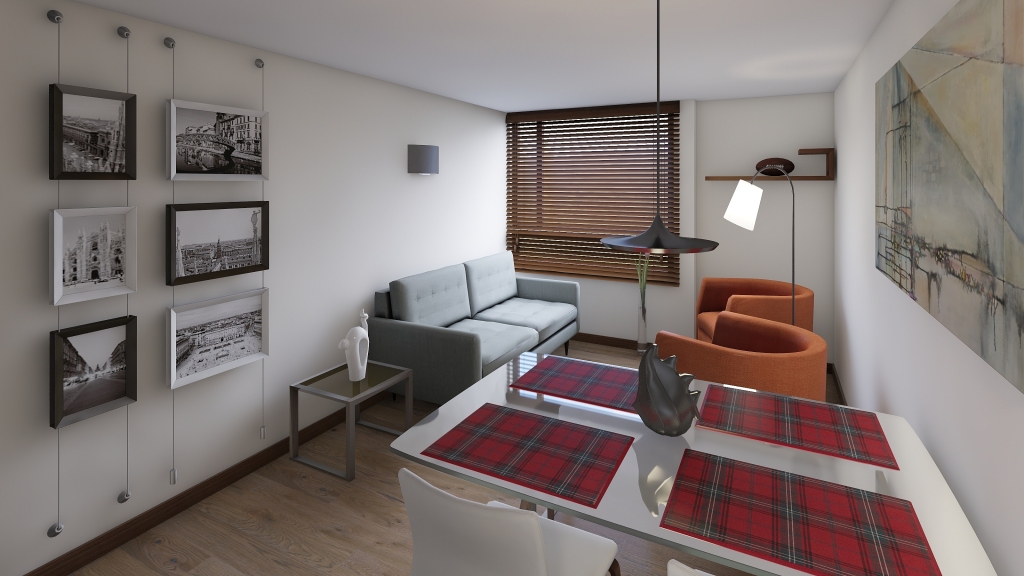 Apartamento de Interés Social 3d design renderings