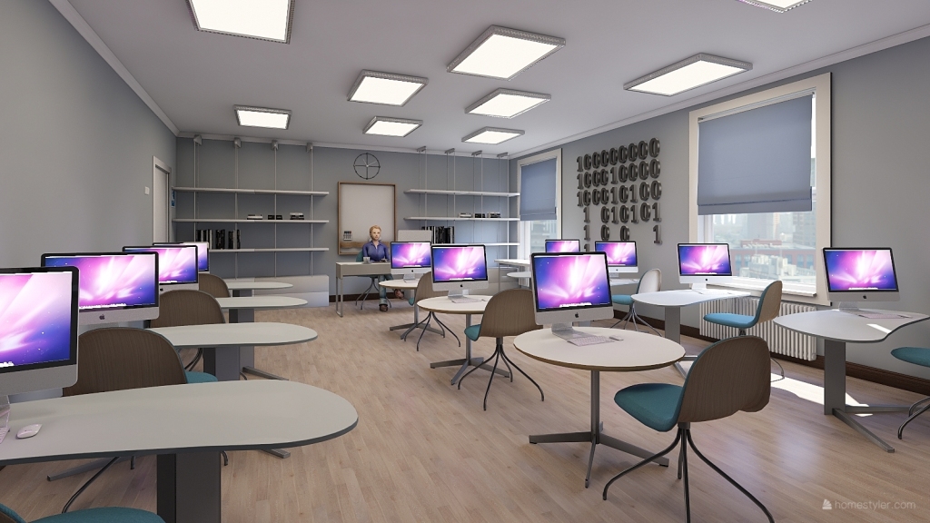 computer science office 3d design renderings