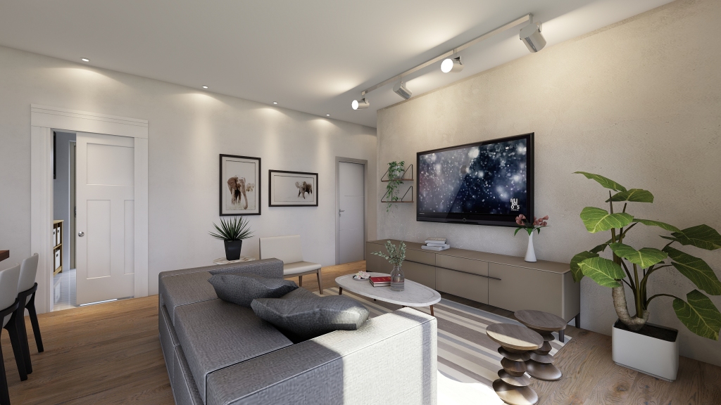 Modern Open Space modern 85.34  White Black Grey 3d design renderings