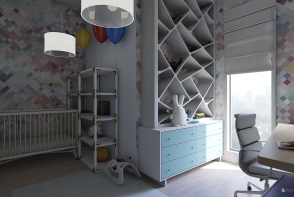 child and baby bedroom Design Rendering