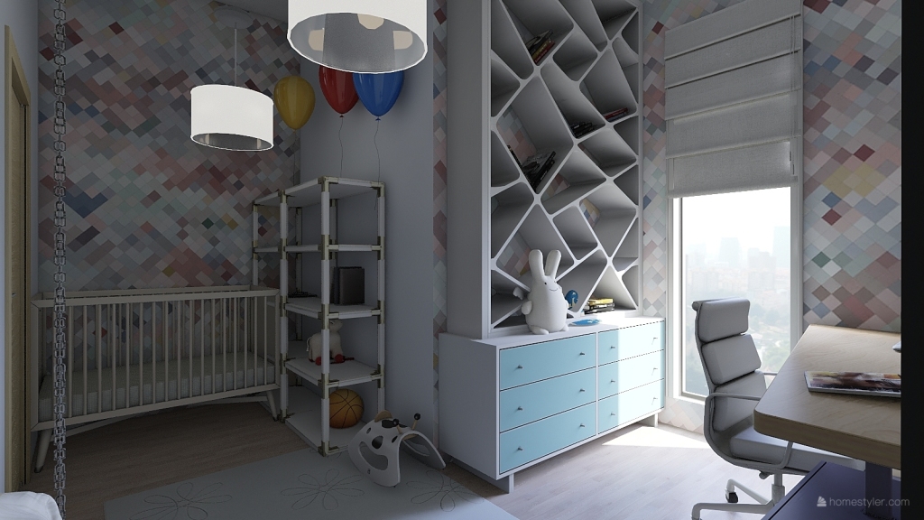 child and baby bedroom 3d design renderings