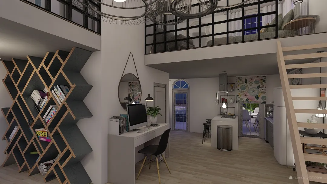 Tiny Loft Apartment 3d design renderings