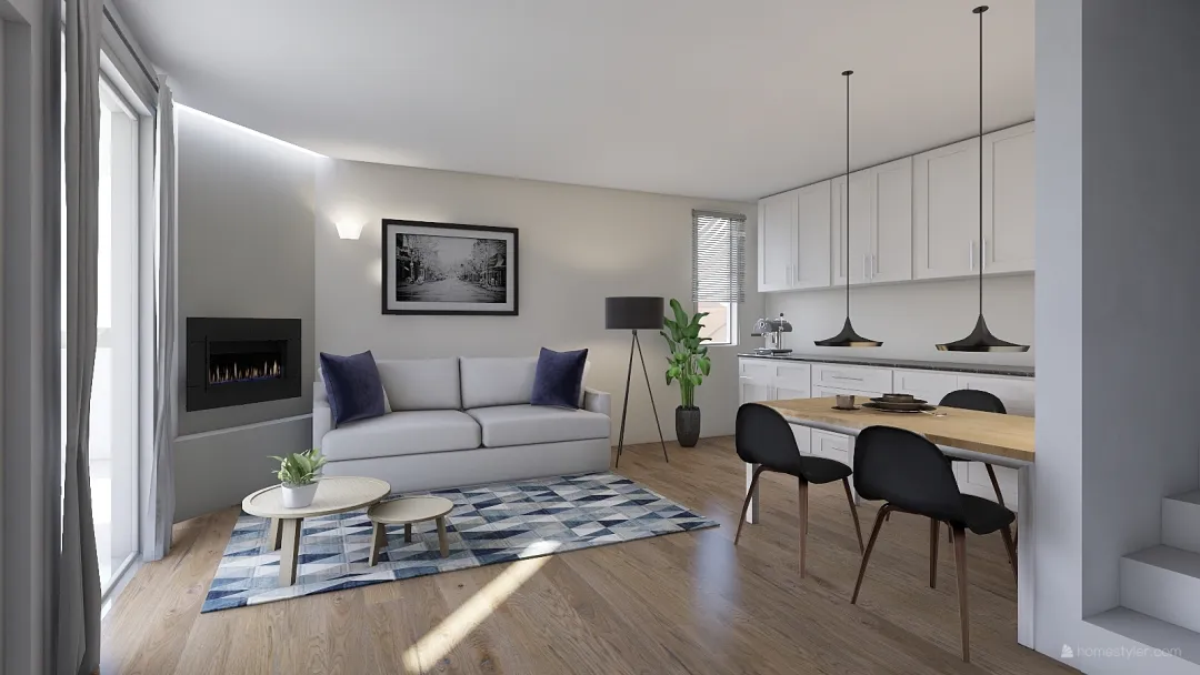 Appartamento - prova camino sbieco 3d design renderings