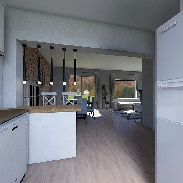 Komorowska dom parter ver 3 z   kuchnią 3d design renderings