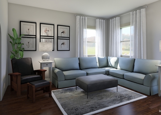 Morton Living Room Separate Curtains Design Rendering