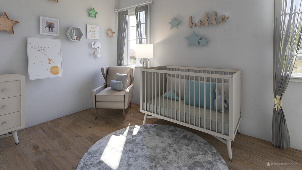 baby room 3d design renderings