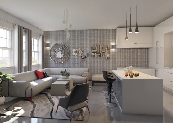 Living room design-AR Design Rendering