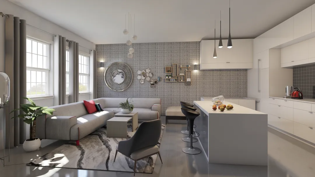 Living room design-AR 3d design renderings