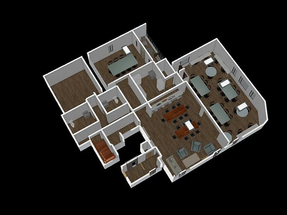 Hall Space w/o Imported Plans 3d design renderings