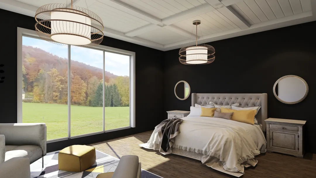 French bedroom 3d design renderings
