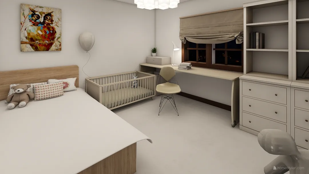 3樓客房兼嬰兒房 3d design renderings