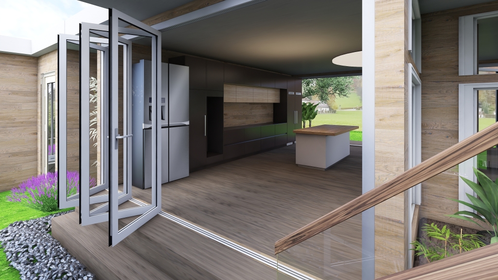 Modern TropicalTheme Rest House  WoodTones 3d design renderings