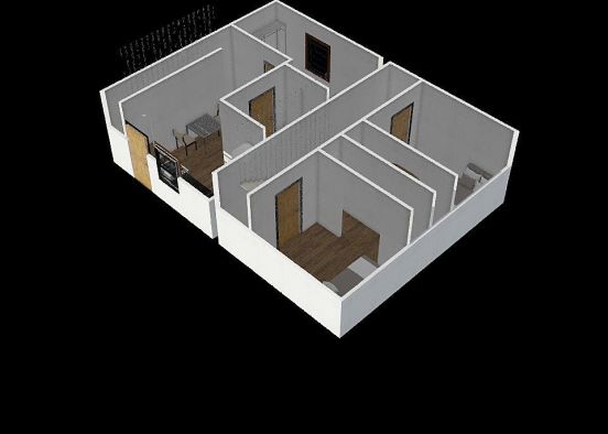 Tiny House 3 Vets walled stair Design Rendering