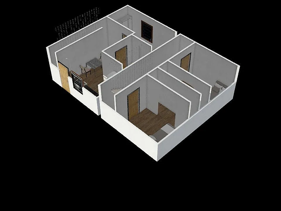 Tiny House 3 Vets walled stair 3d design renderings