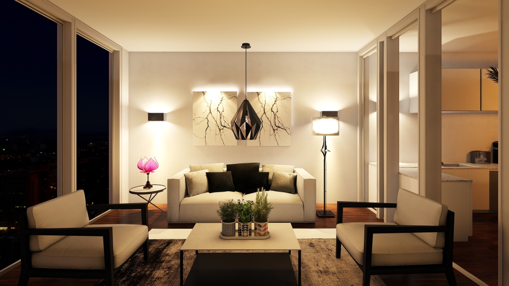 Contemporary Modern Black White Unnamed space 3d design renderings