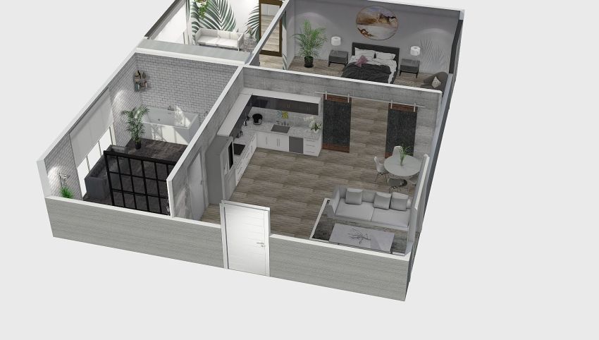 Small Apartment 3d design picture 132.46