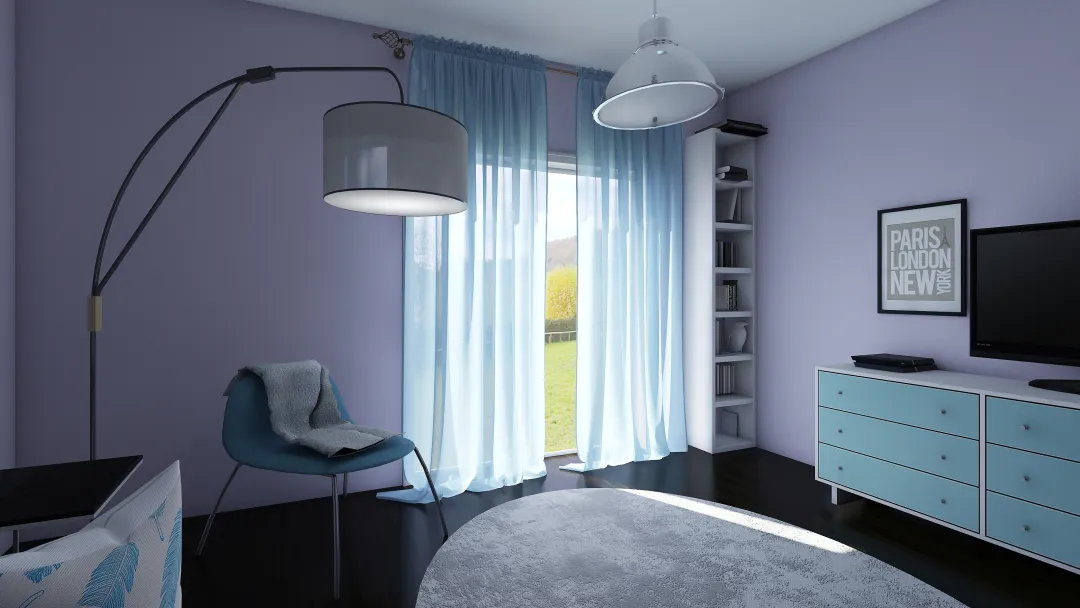 Pastel dream living room 3d design renderings