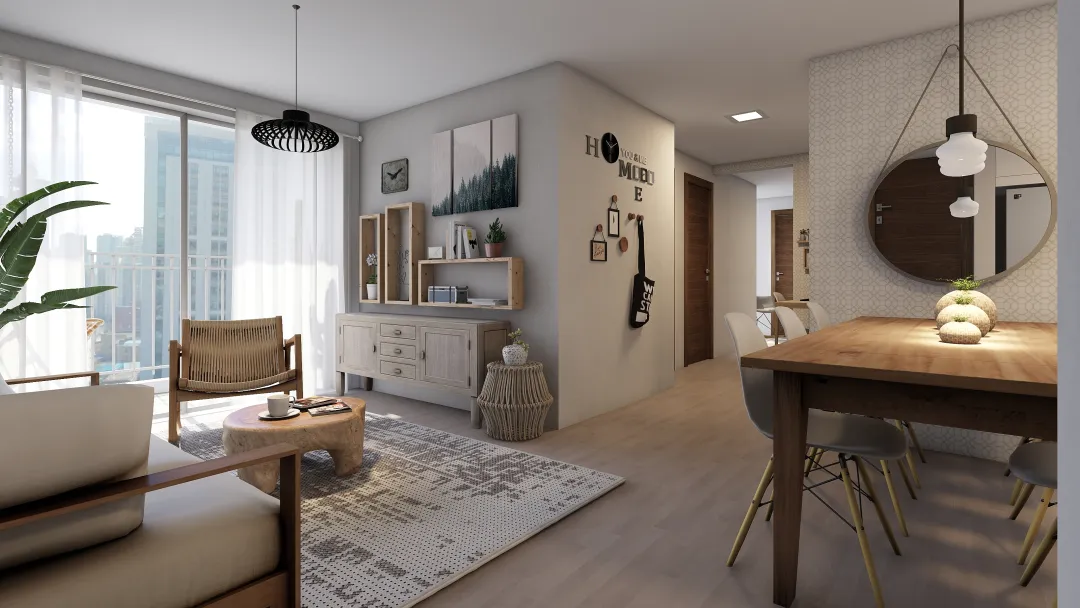 Bohemian BOHO HOUSE White Beige 3d design renderings
