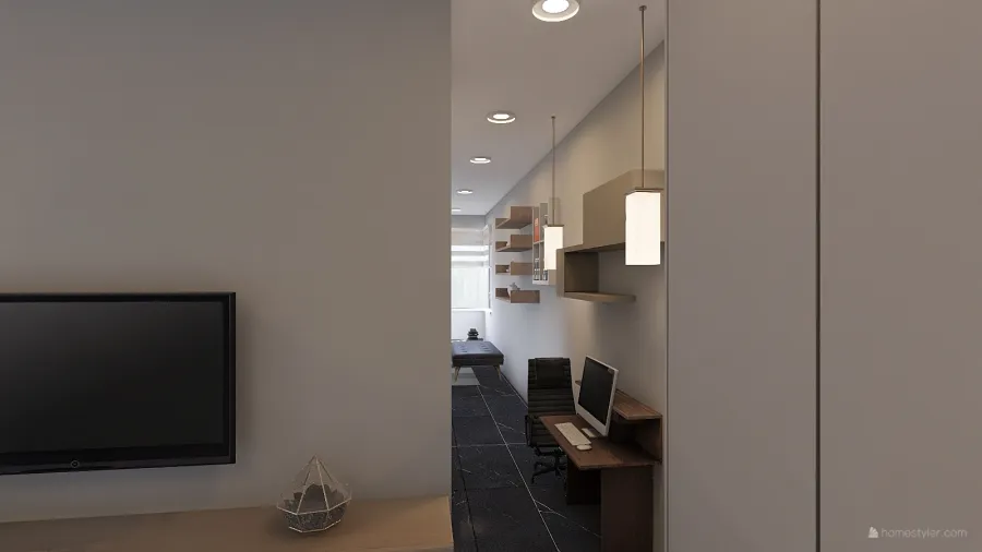 Modern ArtDeco Beige Grey White Living and Dining Room 3d design renderings