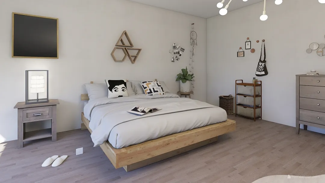 indie bedroom 3d design renderings
