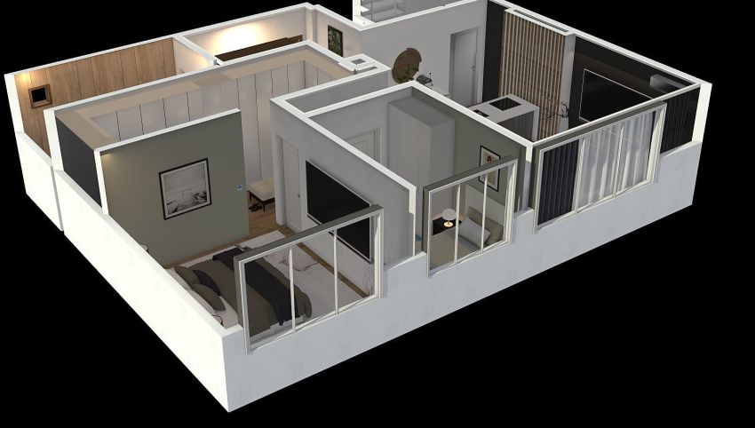 City Center Apartment in an office building 3d design picture 190.2