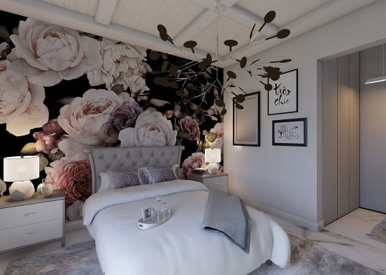Glam bedroom  Design Rendering