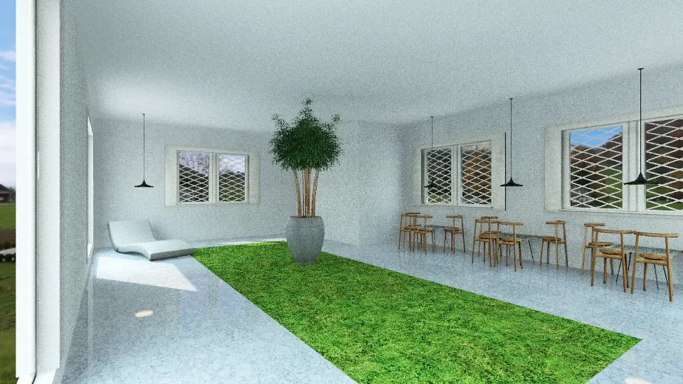 Jardim Interno Biblioteca 3d design renderings