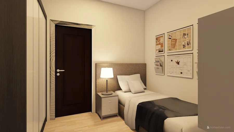 Dormitorio de servicio 3d design renderings