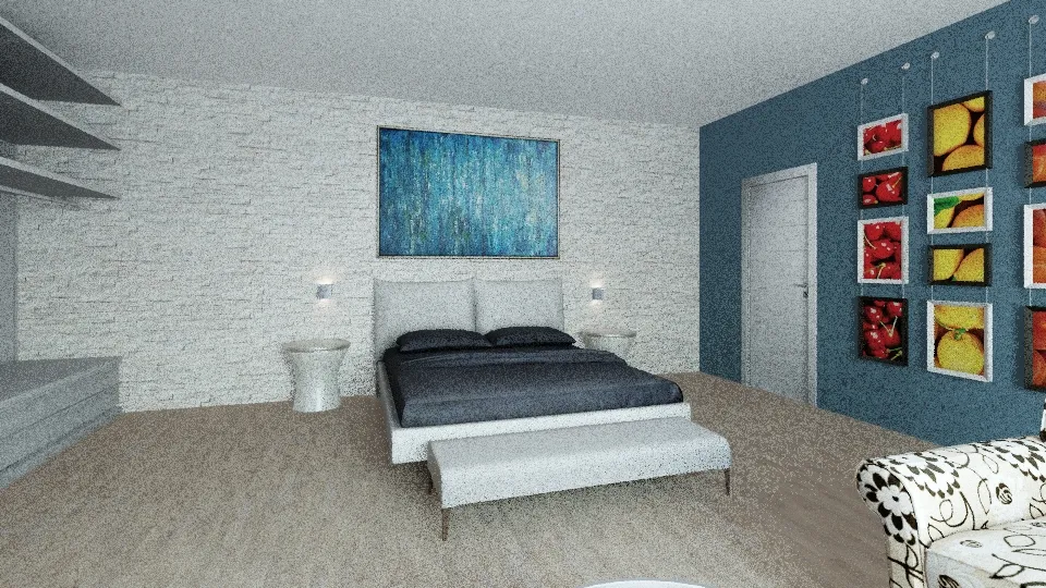 The bedroom in front of the vineyard 3d design renderings