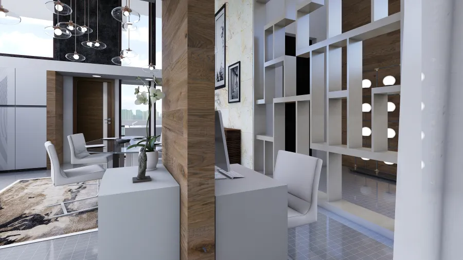 Modern ArtDeco Contemporary WoodTones White EarthyTones Unnamed space 3d design renderings