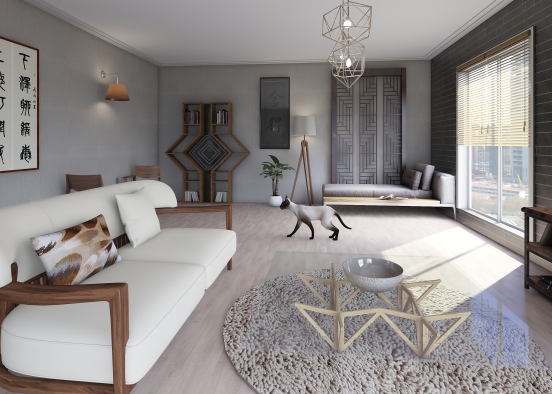 asian-style room Design Rendering