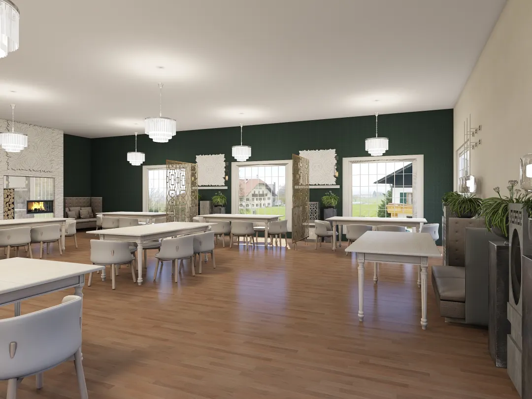Elegant restaurant 3d design renderings