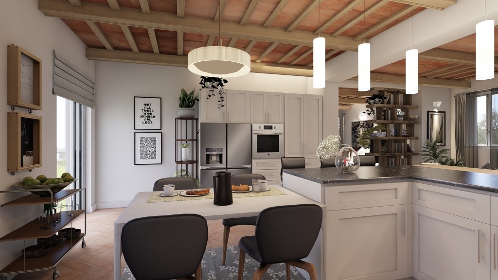 Farmhouse Modern Grey WoodTones White Unnamed space 3d design renderings