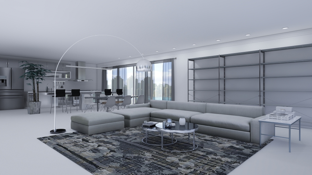 Spacious White Home 3d design renderings