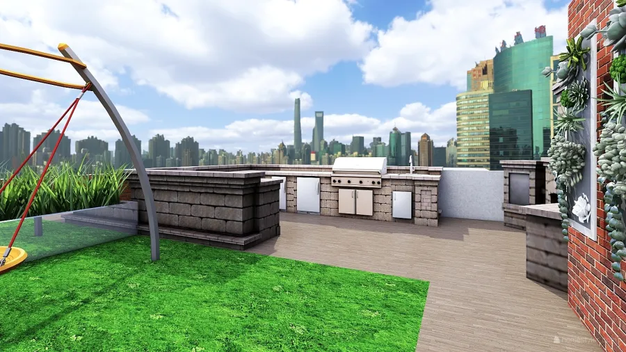 Roof Top Deck 3d design renderings