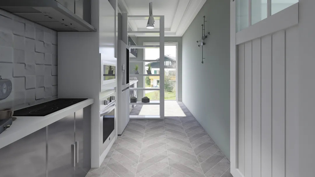 apt kitchen 3d design renderings