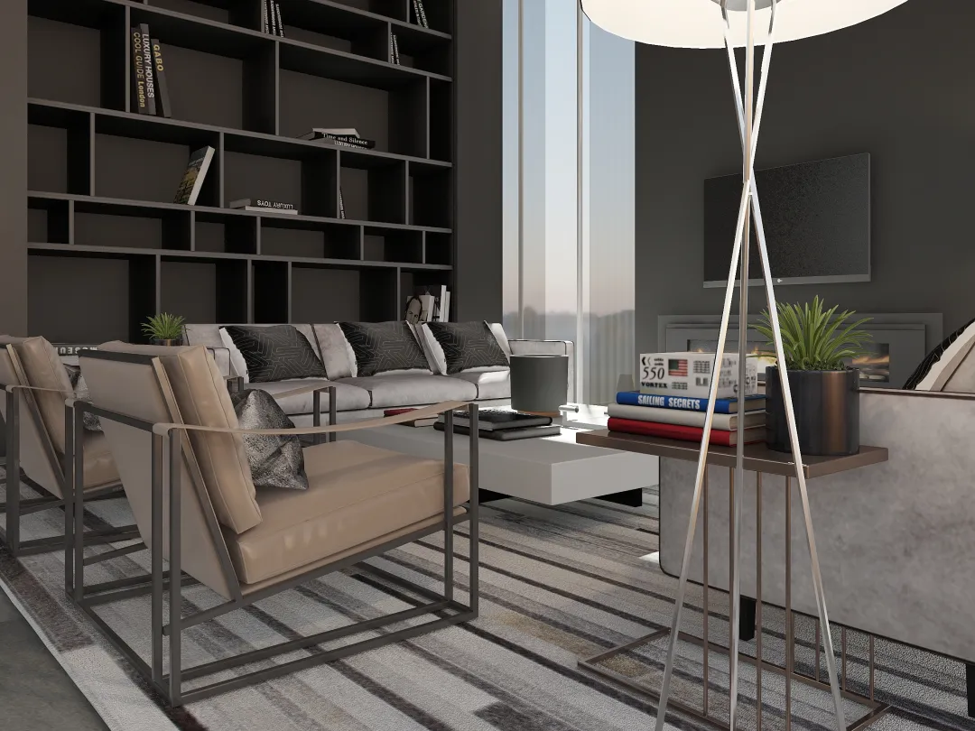Contemporary Traditional Enclave Loft  Grey 3d design renderings
