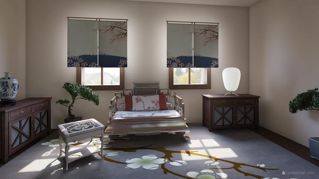 Living room Fuji 3d design renderings