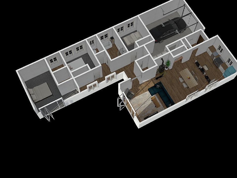 Double Gable Roof 3d design renderings