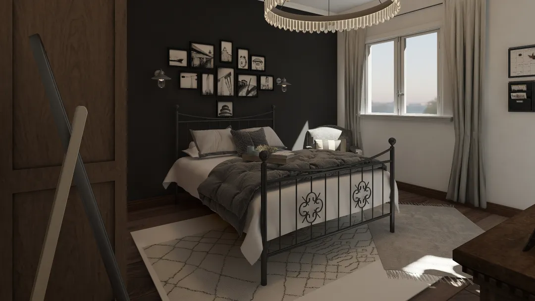 Farmhouse bedroom 3d design renderings